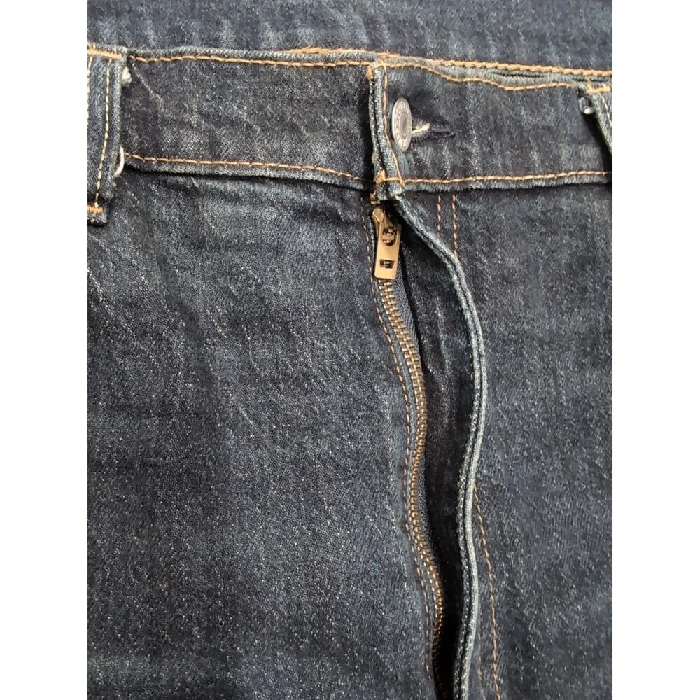 LEVI'S 505 MEN'S BLUE JEANS LOOSE STRAIGHT  STRETCH SIZE 38 X 30 DARK WASH EUC